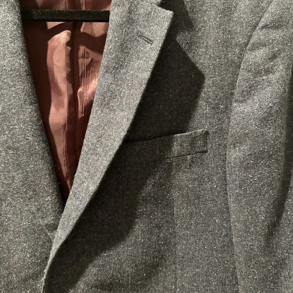 Tommy Hilfiger Men’s 40L Wool Blend Blue Speckled Knit Blazer Sport Coat Long - Picture 4 of 11